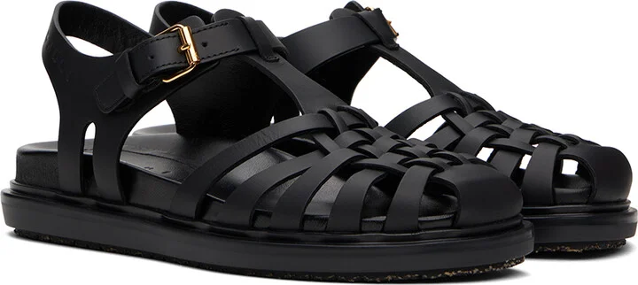 Marni Black Fisherman Fussbett Sandals - Image 4
