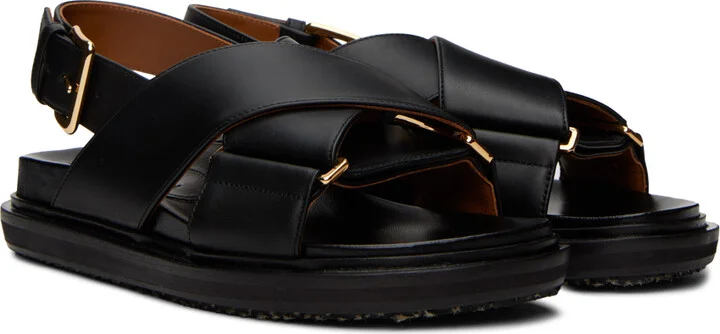 Marni Black Fussbett Sandals - Image 4