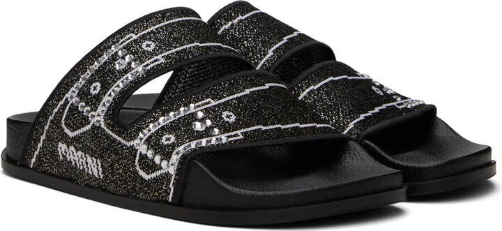 Marni Black Jacquard Sandals - Image 4