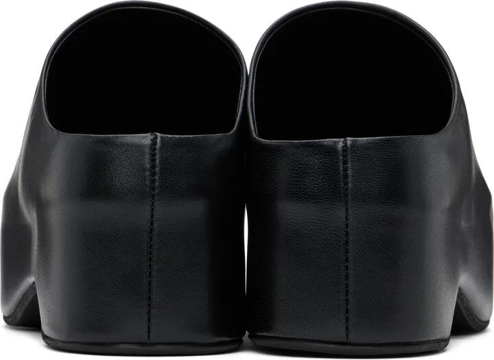 Marni Black Leather Chunky Sabot Clogs - Image 2