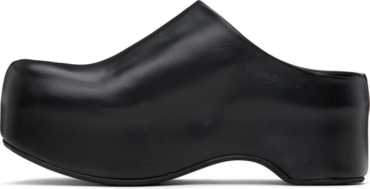 Marni Black Leather Chunky Sabot Clogs - Image 3