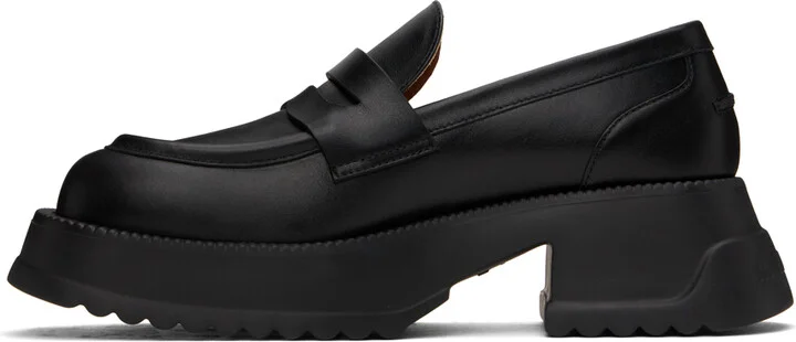 Marni Black Leather Platform Sole Loafers - Image 3