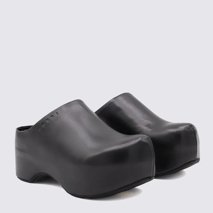 Marni Black Leather Sandals - Image 3