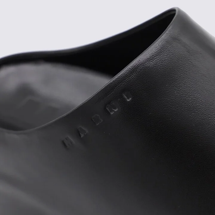 Marni Black Leather Sandals - Image 4