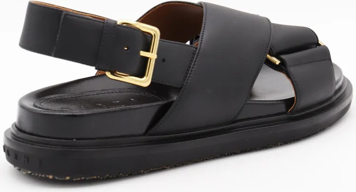 Marni Black Leather Sandals - Image 2