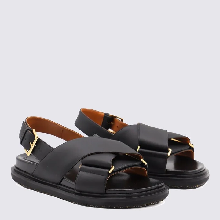 Marni Black Leather Sandals - Image 3