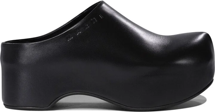 Marni Black Leather Sandals