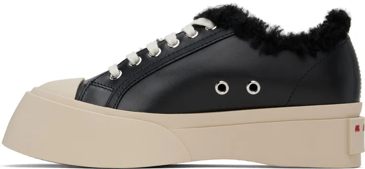 Marni Black Leather & Shearling Pablo Sneakers - Image 3