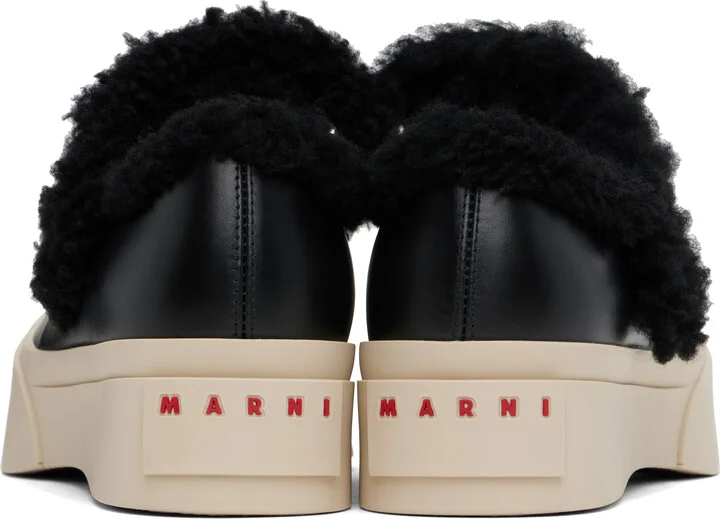 Marni Black Mary Jane Pablo Shearling Ballerina Flats - Image 2