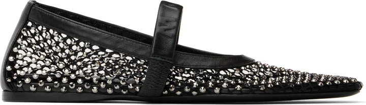 Marni Black Mesh Mary Jane Ballerina Flats