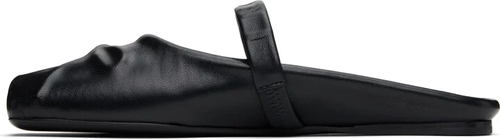 Marni Black Nappa Leather Little Bow Sabot Slippers - Image 3