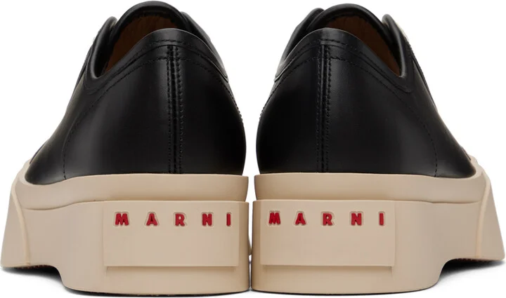 Marni Black Nappa Leather Pablo Lace-Up Sneakers - Image 2
