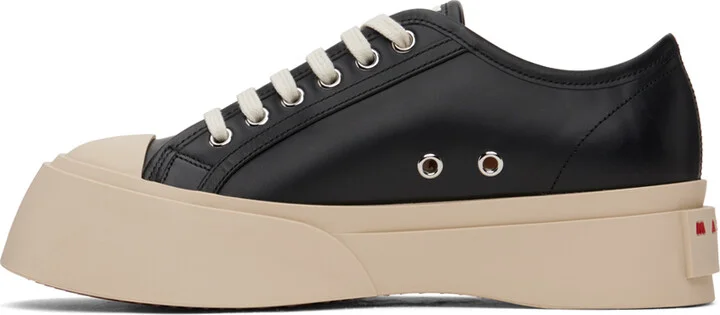 Marni Black Nappa Leather Pablo Lace-Up Sneakers - Image 3