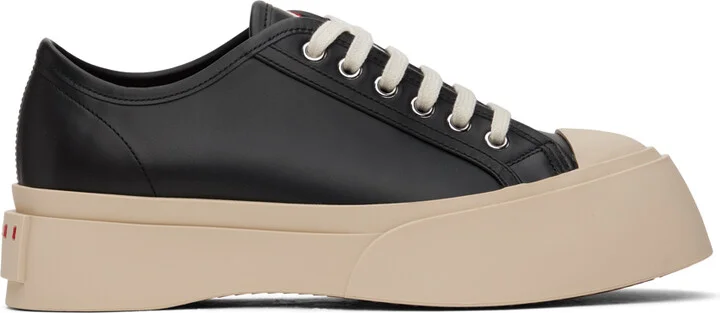 Marni Black Nappa Leather Pablo Lace-Up Sneakers