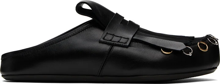 Marni Black Sabot Slip-on Loafers