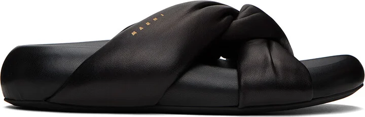 Marni Black Tie Sandals
