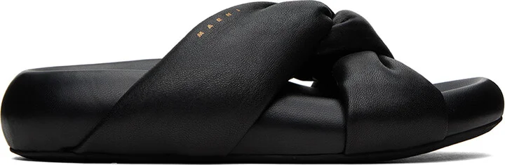 Marni Black Tie Sandals