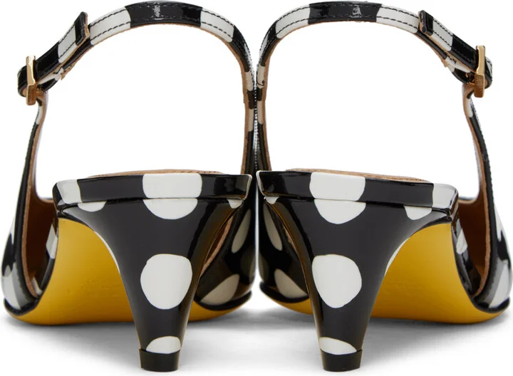 Marni Black & White Polka Dot Heels - Image 2