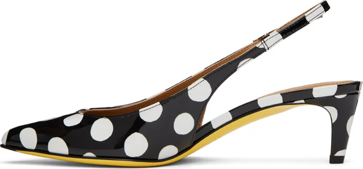 Marni Black & White Polka Dot Heels - Image 3