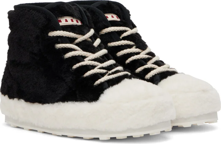 Marni Black & White Teddy Tennis Sneakers - Image 4