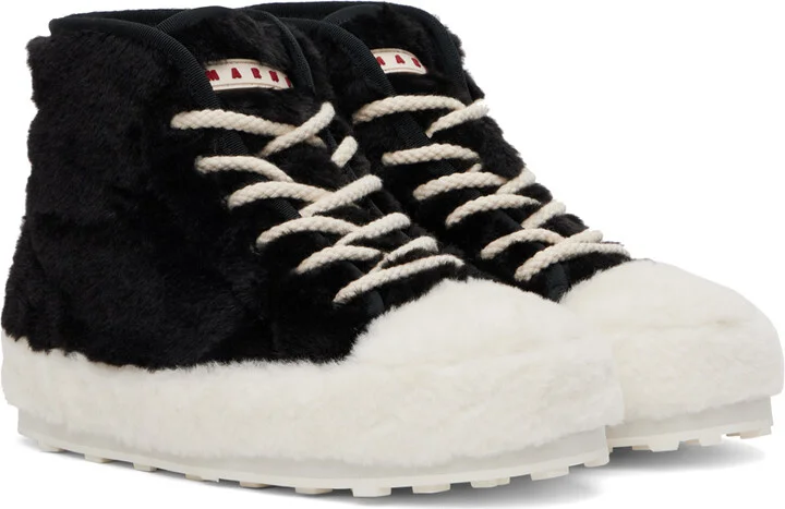 Marni Black & White Teddy Tennis Sneakers - Image 4