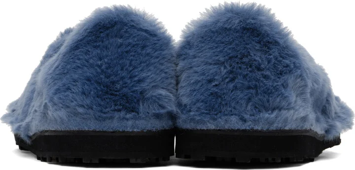 Marni Blue Faux-Fur Loafers - Image 2