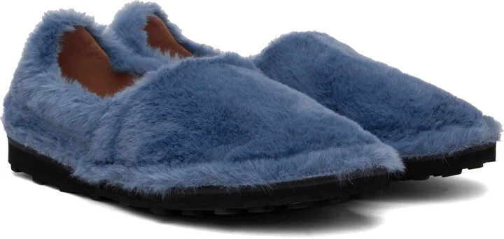 Marni Blue Faux-Fur Loafers - Image 4