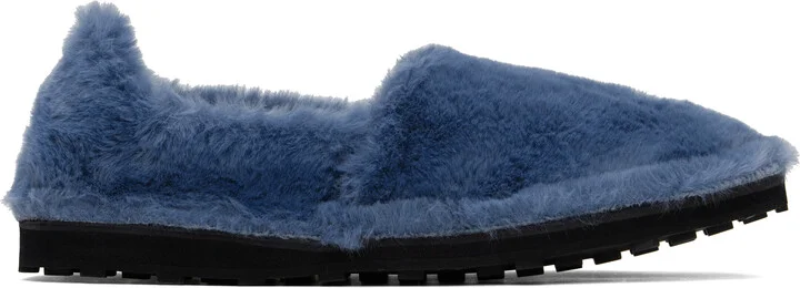 Marni Blue Faux-Fur Loafers