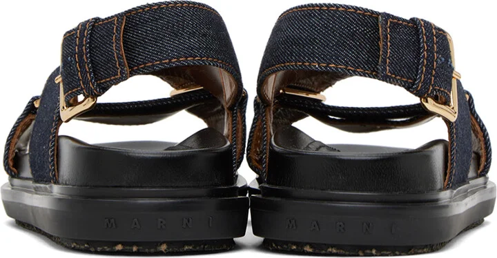 Marni Blue Fussbett Criss-Cross Sandals - Image 2