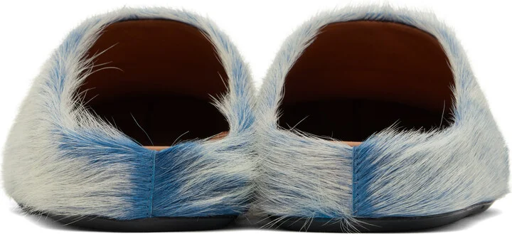 Marni Blue & Gray Fussbett Sabot Slip-on Loafers - Image 2