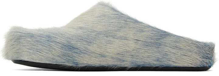 Marni Blue & Gray Fussbett Sabot Slip-on Loafers - Image 3