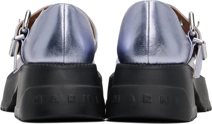 Marni Blue Leather Mary Jane Platform Loafers - Image 2