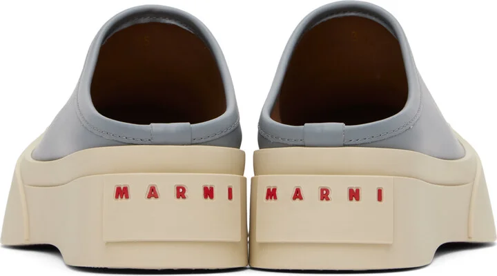 Marni Blue Leather Pablo Sabot Slippers - Image 2