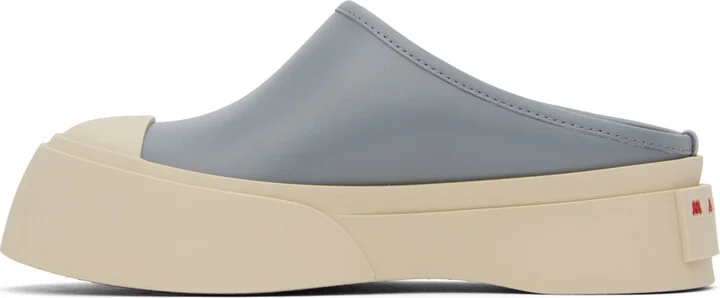 Marni Blue Leather Pablo Sabot Slippers - Image 3