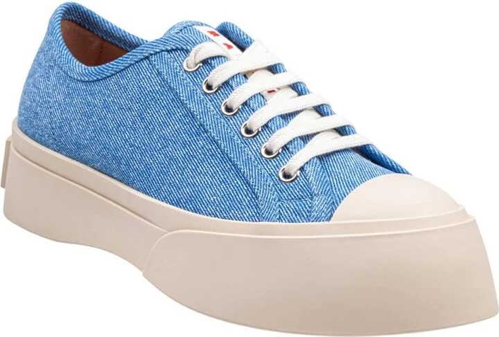 Marni Blue Leather Sneakers - Image 2