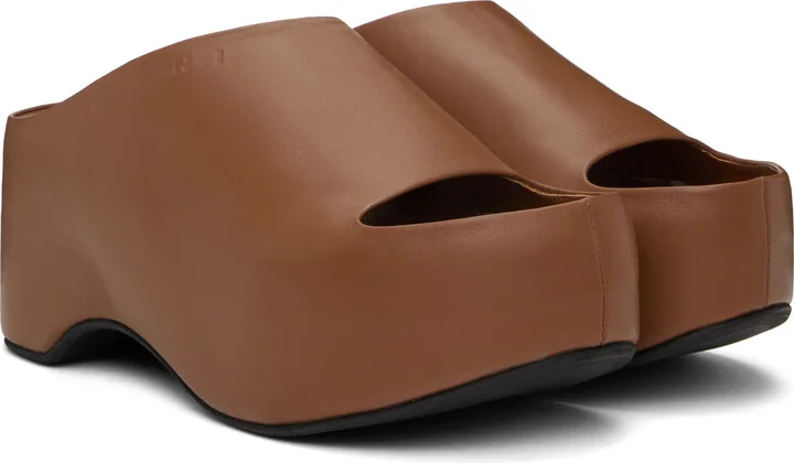 Marni Brown Platform Heeled Sandals - Image 4