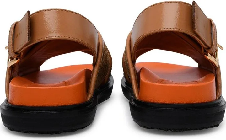 Marni Brown Raffia Blend Fussbett Sandals - Image 4