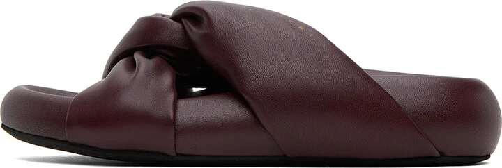 Marni Burgundy Tie Sandals - Image 3