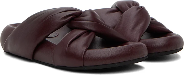 Marni Burgundy Tie Sandals - Image 4
