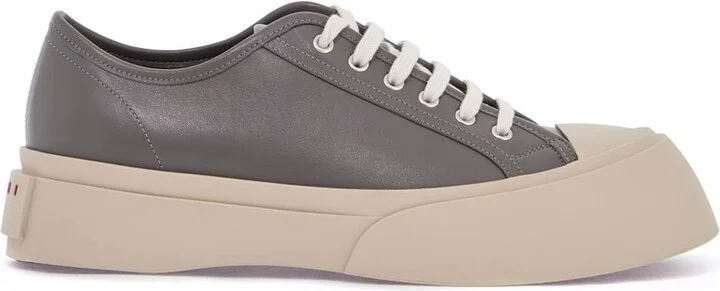 MARNI elegant gray calfskin men's sneakers