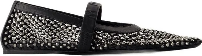 Marni Embellished Mesh Mary Jane Ballet Flats