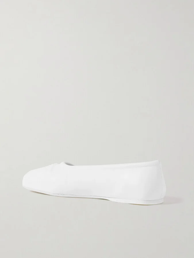 Marni - Embossed Leather Ballet Flats - White - Image 3