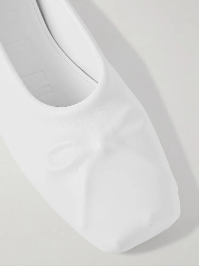 Marni - Embossed Leather Ballet Flats - White - Image 4