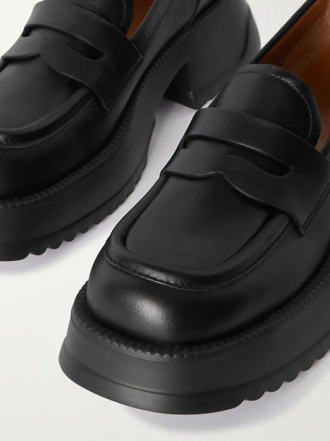 Marni - Exaggerated-sole Leather Loafers - Black - Image 4