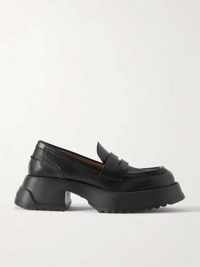 Marni - Exaggerated-sole Leather Loafers - Black