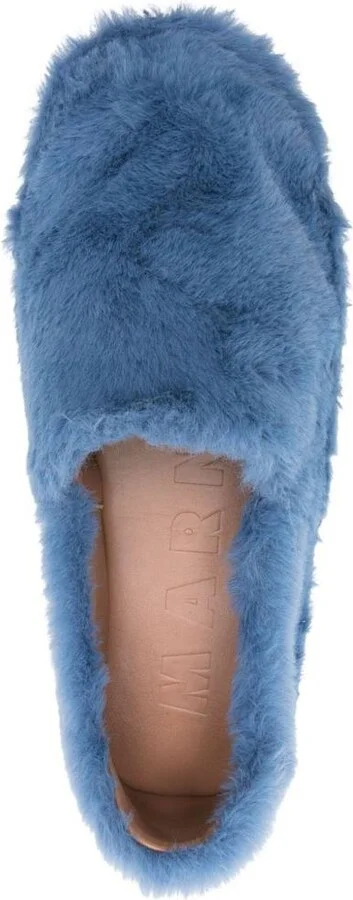 Marni Faux Fur Slip-On Loafers - Image 4