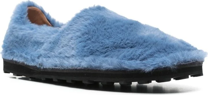Marni Faux Fur Slip-On Loafers - Image 2