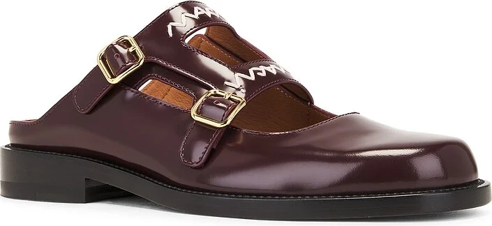 Marni Flat Mule in Burgundy - Image 2