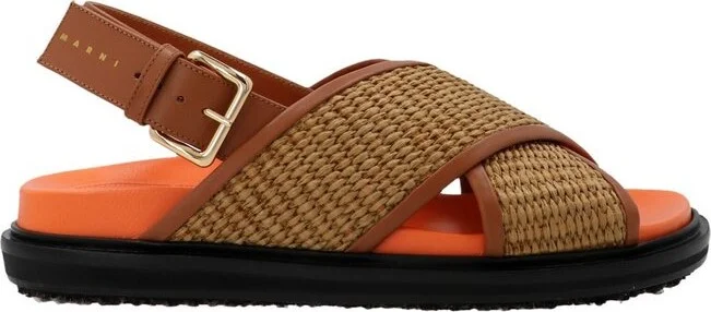 Marni Fussbett Cross-Strap Sandals
