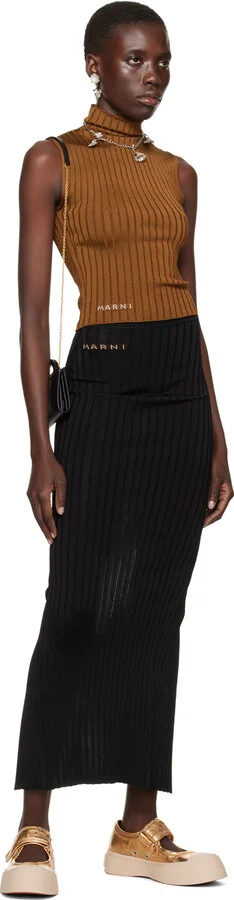 Marni Gold Leather Mary Jane Sneakers - Image 5